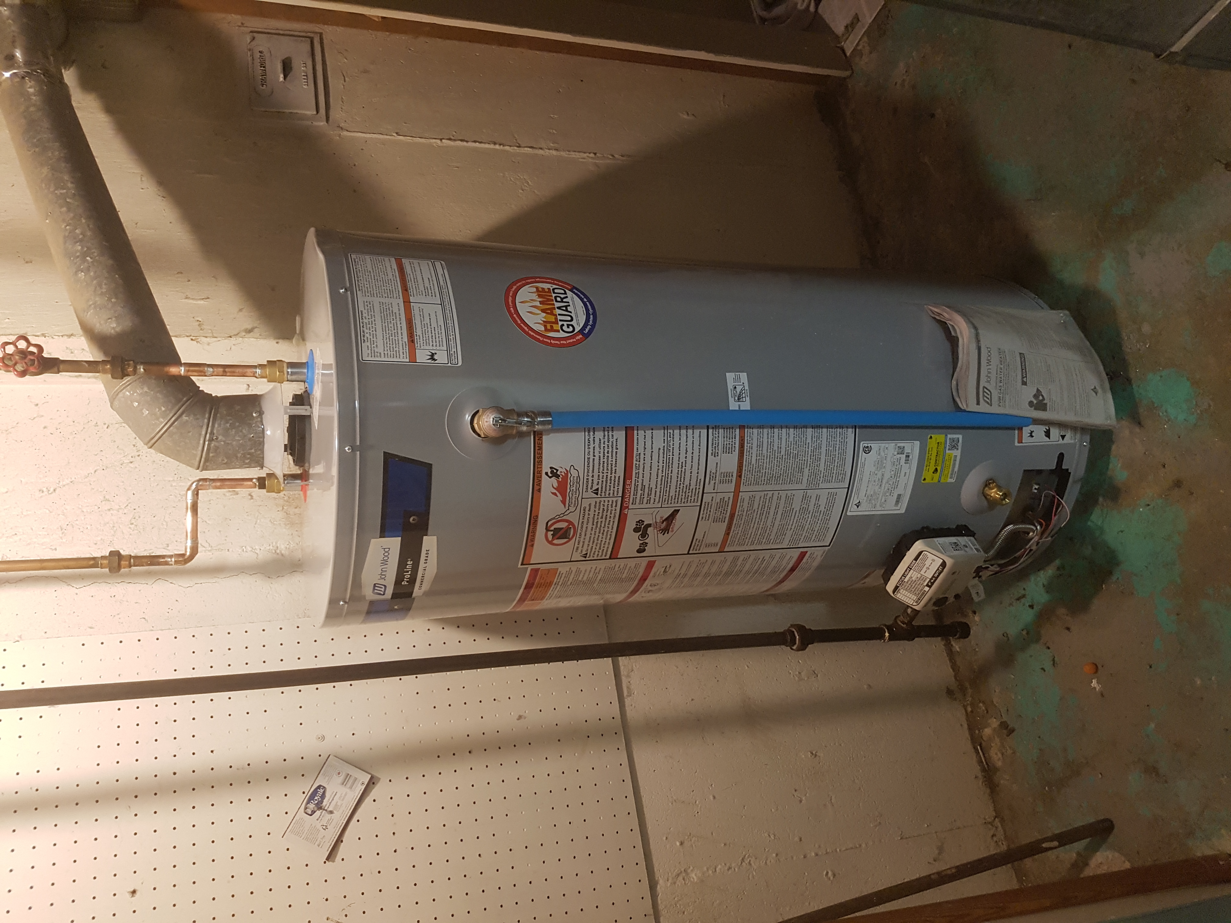 John Wood water heater installation