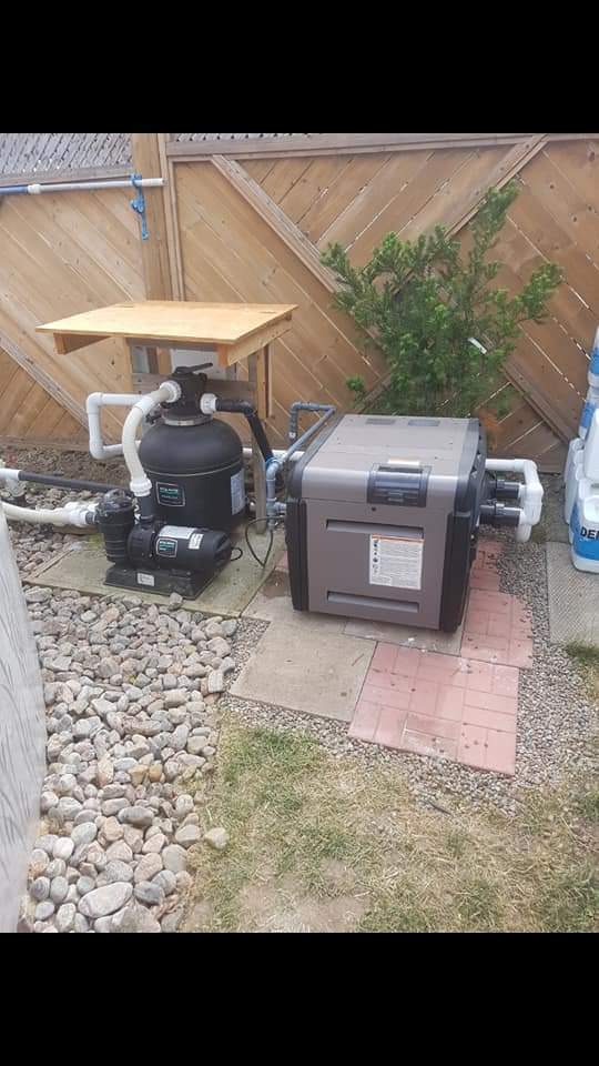 Outdoor pool heater and pump system